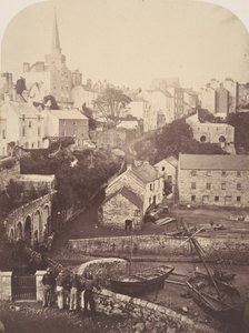Del av Tenby stad och hamn, 1853. av George B. Stokes