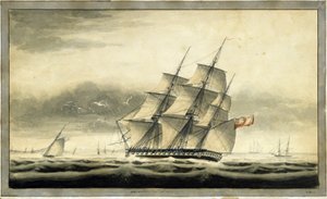 Trupptransportfartyget HMS "Akbar" (1806), 10 augusti av George Back