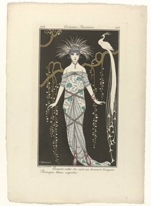 Journal des Dames et des Modes, Costumes Parisiens, 1914, nr 168: Stor aftonklänning (...)