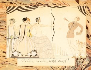 Sikta på hjärtat, vackra damer! Från Le Bonheur du Jour eller, Les Graces à la Mode, 1924. av George Barbier