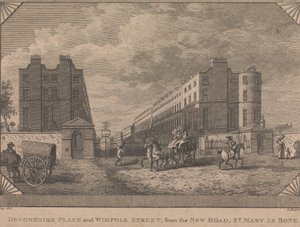 Devonshire Place och Wimpole Street, från New Road, St. Mary le Bone