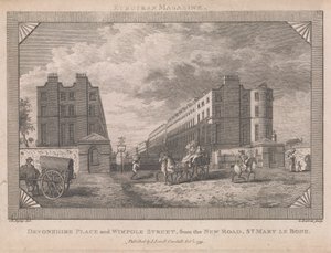 Devonshire Place och Wimpole Street ... av George Barret Jr.
