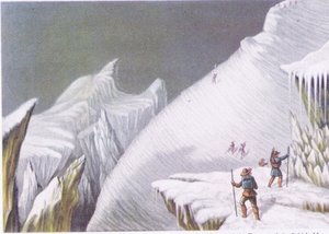 Stages in the bestigning av Mont Blanc, från British Adventure publicerad av Collins, 1947