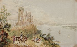 Stolzenfels vid Rhen av George Baxter