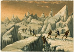 Glacier du Tacconnay, ur Bestigningen av Mont Blanc av George Baxter