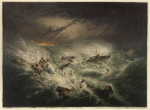 The Wreck of the Reliance (12 november) av George Baxter