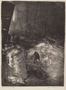 Hungry Dogs, andra stenen av George Bellows