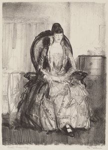 Dam med en fläkt av George Bellows