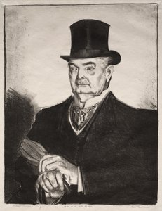 Man med sidenhatt av George Bellows