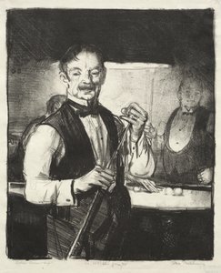 En äldre biljardspelare av George Bellows