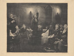 Bönemöte, andra stenen av George Bellows
