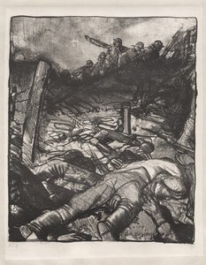 Krigsserie: Anfallet, vänster detalj av George Bellows