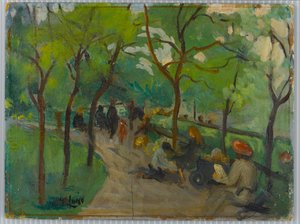 Prospect Park, ca 1902-10 (olja på panel) av George Benjamin Luks