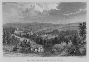 Exeter, från Pensylvania Hill (gravyr) av George Bryant Campion