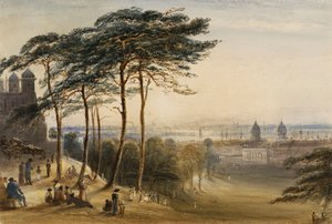 Greenwich från Observatory Hill, ca 1850 (akvarell) av George Bryant Campion