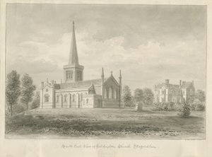 Hilderstone Church: sepiateckning, 1841