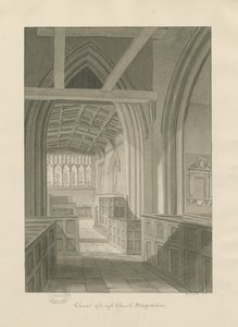 Interiör av Leigh Church: sepiateckning