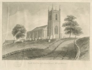Ipstones kyrka: sepiateckning