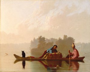 Pälshandlare Descending the Missouri, 1845.