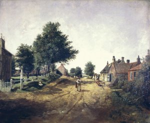 Hollym Village, Holderness, ca 1885 (olja på duk) av George Cammidge