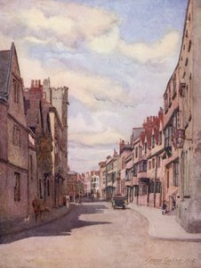 Oxford: Holywell Street (färg litho)