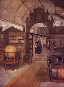 Oxford: Merton Library (färg litho)