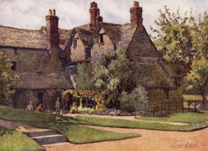 Oxford: The Cottages, Trinity College (färg litho)
