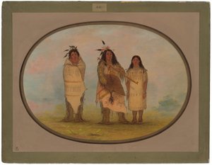 En cheyennehövding, hans hustru och en medicinman av George Catlin