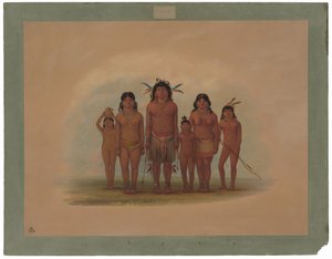 En Connibo indisk familj av George Catlin