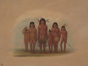 En Connibo indisk familj, 18541869. av George Catlin