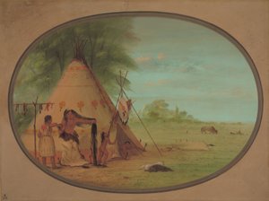 En kråkchef på hans toalett, 18611869. av George Catlin