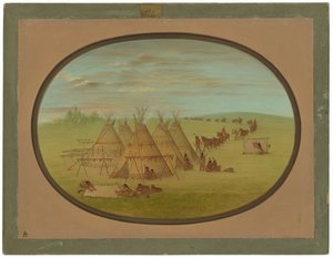 En liten Sioux Village av George Catlin