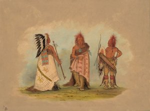 En Pawnee-hövding med två krigare, 18611869. av George Catlin