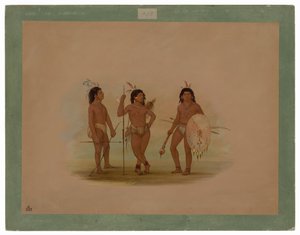 En Puelchee-hövding och två unga krigare av George Catlin