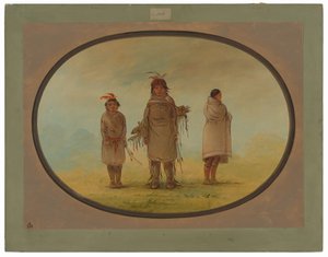 En stenkrigare, hans fru och en pojke av George Catlin