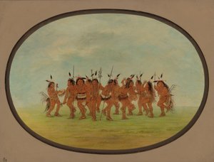 Rolig dans - Sioux, 18611869. av George Catlin