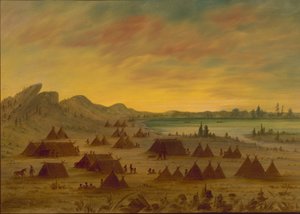 An Apachee Village, 18551869. av George Catlin
