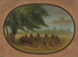 An Indian Council - Sioux, 18611869. av George Catlin