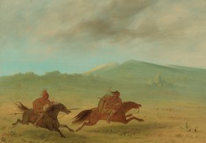 An Osage Indian Pursuing a Camanchee, 18611869. av George Catlin