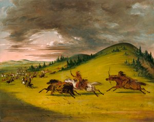 Slaget mellan Sioux och Sac and Fox av George Catlin