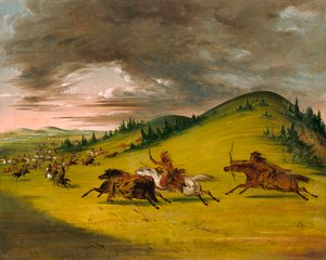 Slaget mellan Sioux och Sac och Fox, 1846-1848. av George Catlin