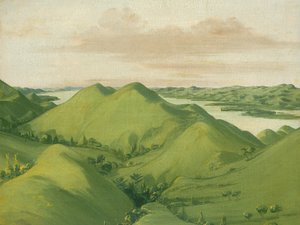 Vackra gräsbevuxna klippor, 110 mil över St. Louis av George Catlin
