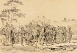 Braves skytte med pilar - en tävling - nr 24 av George Catlin