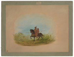 Brudpar på hästryggen - Connibo av George Catlin