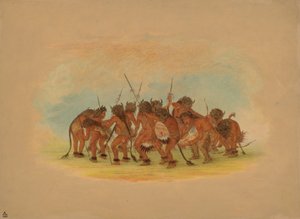Buffeldans - Mandan, 1861. av George Catlin