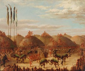 Bulldans, Mandan O-kee-pa-ceremoni av George Catlin