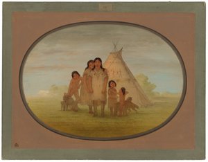 Comanche Chiefs Children och Wigwam av George Catlin