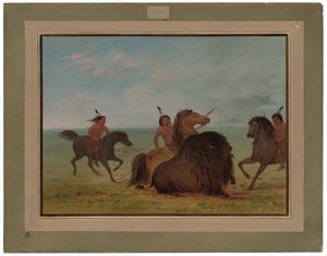 Camanchees lanserar en buffeltjur av George Catlin