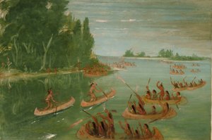 Kanotlopp nära Sault Ste. Marie av George Catlin