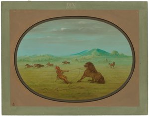 Fånga vilda hästar - Pawnee av George Catlin